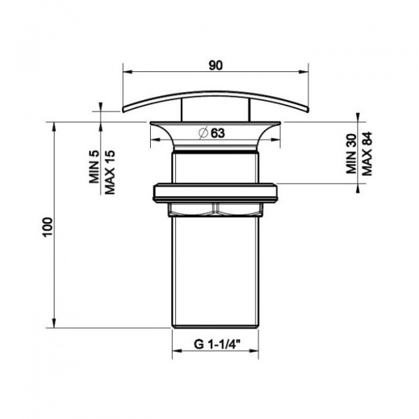 Gessi Донный клапан свободного слива для раковины без перелива, цвет: хром