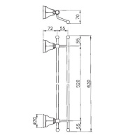 Nicolazzi Teide Полотенцедржатель двойной 63см., подвесной, цвет: хром