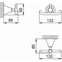 HUBER Croisette Крючок двойной, подвесной, цвет: бронза