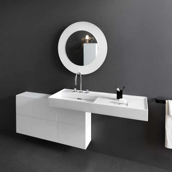 Laufen Kartell Тумба под раковину справа, 120х27х61см, с 1 дверцей и 2 створками, цвет: белый матовый