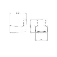 Gattoni Boomerang Крючок 62 мм, подвесной, цвет: хром