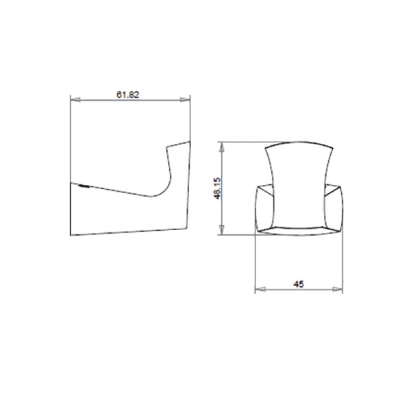 Gattoni Boomerang Крючок 62 мм, подвесной, цвет: хром