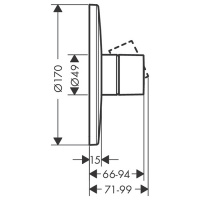 Axor Uno Встраиваемый смеситель для душа, однорычажный, внешняя часть, цвет: шлифованный никель