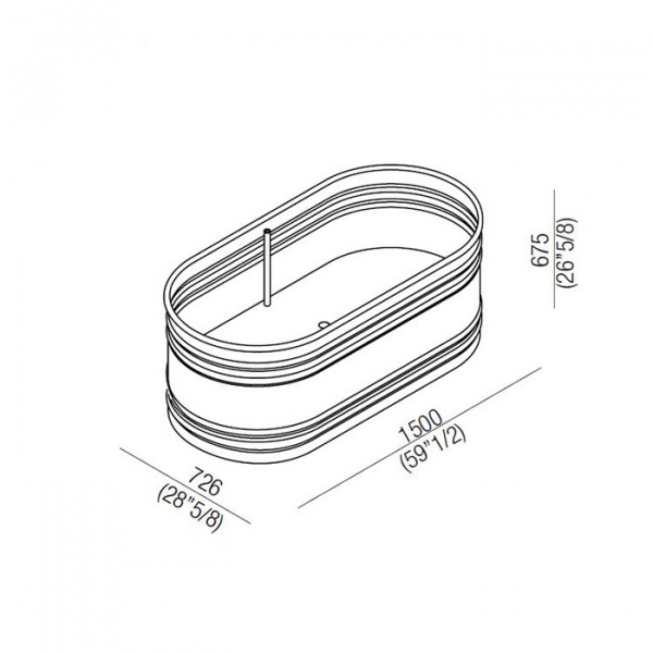 Agape Vieques Ванна отдельностоящая 150x72.6x67.5 см
