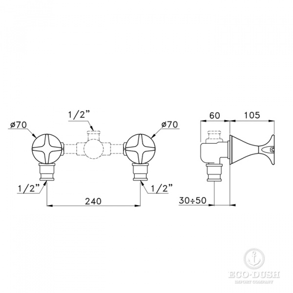 Stella 130 Встраиваемый смеситель душа 3292TR, цвет: хром