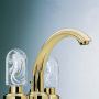 THG Naïade Смеситель для раковины, 3 отв., цвет: золото/прозрачный хрусталь