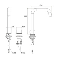 EMCO Asis Смеситель для раковины, на 2 отверстия излив 160мм, цвет: хром