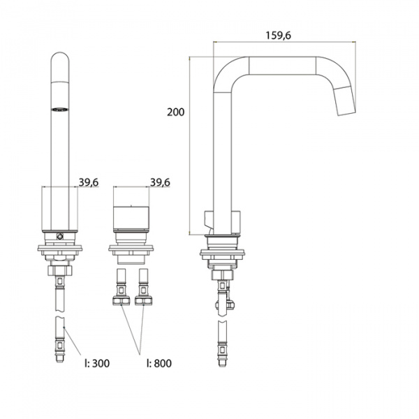 EMCO Asis Смеситель для раковины, на 2 отверстия излив 160мм, цвет: хром