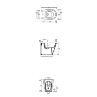 Simas Gambassi Биде приставное с 1-м отверстием под смеситель 56.5х37,5 см, цвет: белый