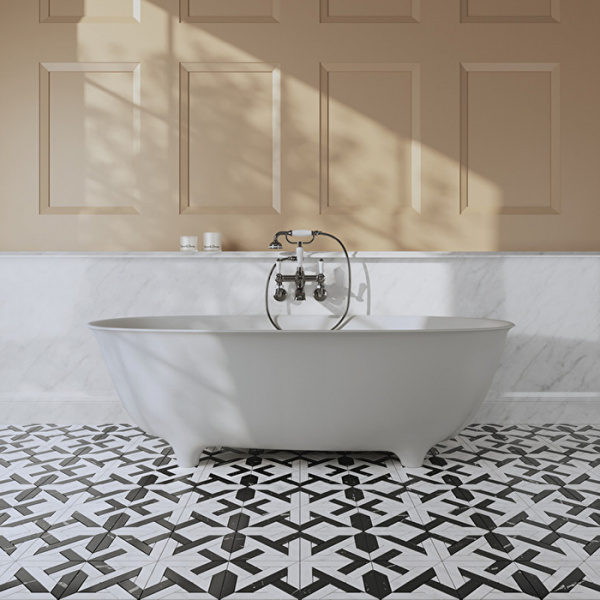 Devon&Devon Dove Ванна отдельностоящая 170.5х52,8х84.6 см, из WHITE TEC PLUS, на ножках, с донным клапаном с крышкой из WHITE TEC