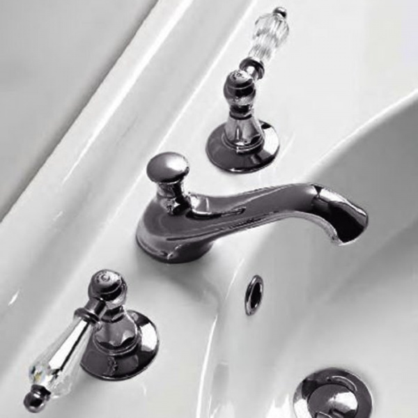 Sbordoni Livia Смеситель для раковины на 3 отверстия, цвет: черный никель/Swarovski