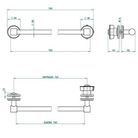 THG Petale De Cristal Clair Lisere Dore Полотенцедержатель 60см., подвесной, цвет: полированное золото