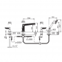 Nicolazzi Liberty Смеситель на борт ванны, 4 отв., излив: 206 мм, с ручным душем, цвет: хром