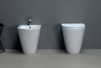 AZZURRA FORMA Унитаз приставной 54х37х43см слив универсальный, антигрязевое покрытие, с креплением, цвет: белый