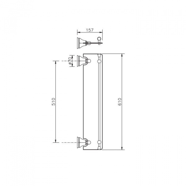 Nicolazzi Teide Chic Полочка стеклянная, украшенная камнем, подвесной,  цвет: золото