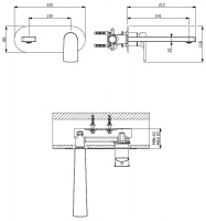 Смеситель для раковины Cezares LAGOS-BLI1-01