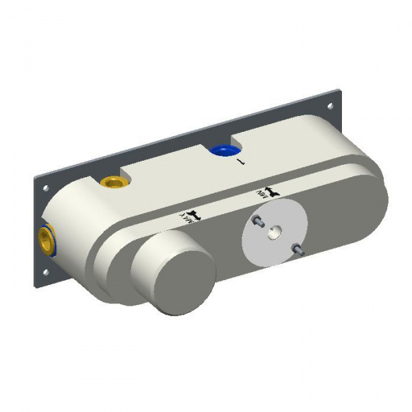 Carimali Встраиваемая часть для горизонтального термостатического смесителя c держателем для душа, 3 выхода,.цвет: хром