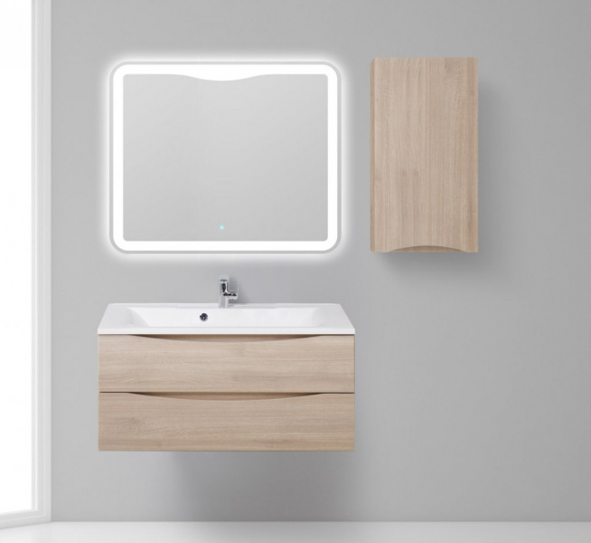 Шкаф подвесной, с одной распашной дверцей с доводчиками, одна полка внутри, левосторонний FLY-MARINO-750-1A-SC-BL-P-L