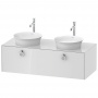 Duravit White Tulip Тумбочка подвесная 40.8x130x55 см, 2 раковины, 1 ящик с ручкой, цвет: белый высокоглянцевый