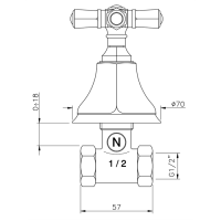 Nicolazzi Teide Вентиль запорный 1/2”, цвет: хром