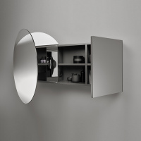 Burgbad Coco Зеркальный шкаф с подсветкой 120x70x17 см, цвет: серый