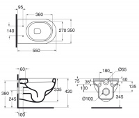 AZZURRA NUVOLA Унитаз подвесной 55х35см СИДЕНИЕ НА ВЫБОР