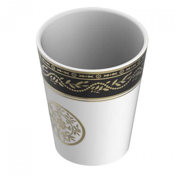 THG Marquise noir décor Or Стакан керамический, настольный, декор черный/золото, цвет: белый