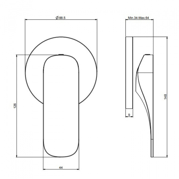 Carlo Frattini Quad Встроенный смеситель для душа, цвет: хром