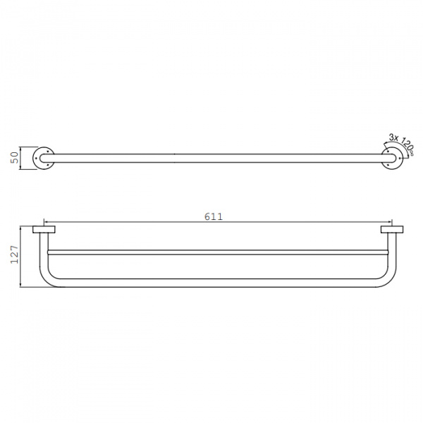 EMCO Rondo2 Двойной держатель полотенец, 60см, подвесной, цвет: хром
