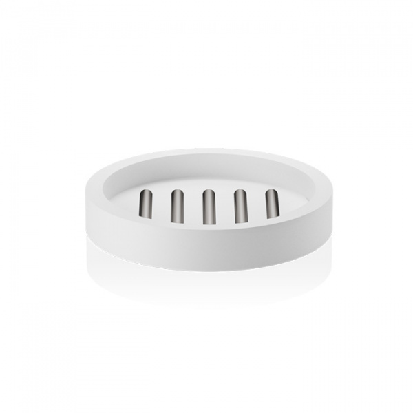 Decor Walther Stone STS Мыльница настольная, цвет: белый / сталь матовая