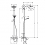 Hansgrohe Crometta Showerpipe S 240 SHP: термостат для ванны + стойка с верхним душем 240мм + ручной душ со шлангом 160мм, цвет: хром