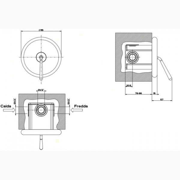 Gessi Goccia Встраиваемый однорычажный смеситель, цвет: хром