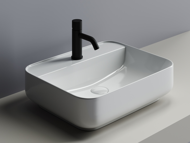 Умывальник чаша накладная прямоугольная Element 500*400*140мм Ceramica Nova белый CN5015