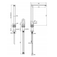 Carlo Frattini Kitchen Ghost Смеситель для кухни выдвижной, с управлением на панели, цвет: хром