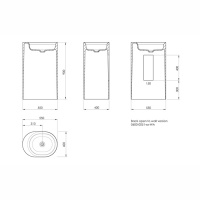 KNIEF Pearl Раковина 50х40х90 см, без отв., отдельностоящая, без перелива, цвет: белый матовый