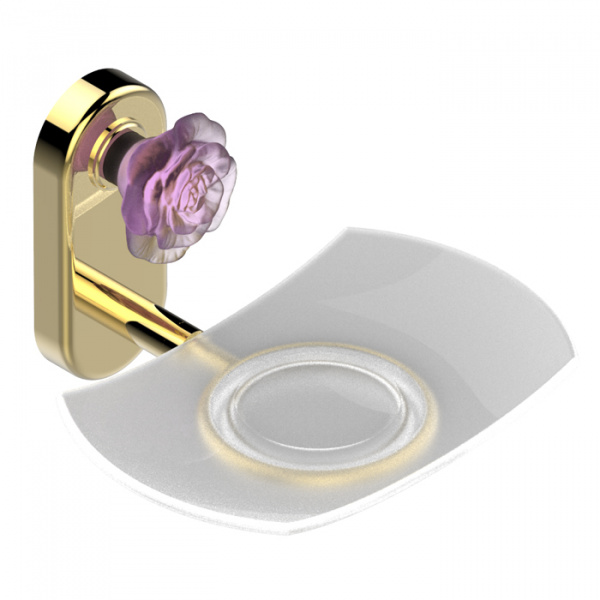 THG Rose Мыльница стеклянная, подвесная, цвет: золото/розовый