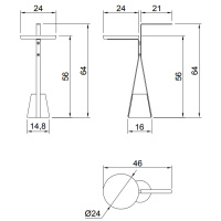 Antonio Lupi Halo Полотенцедержатель напольный 46х24х64см., база из мрамора Carrara satinato, столешн белая из Flumood, структ Veneziano goffrato