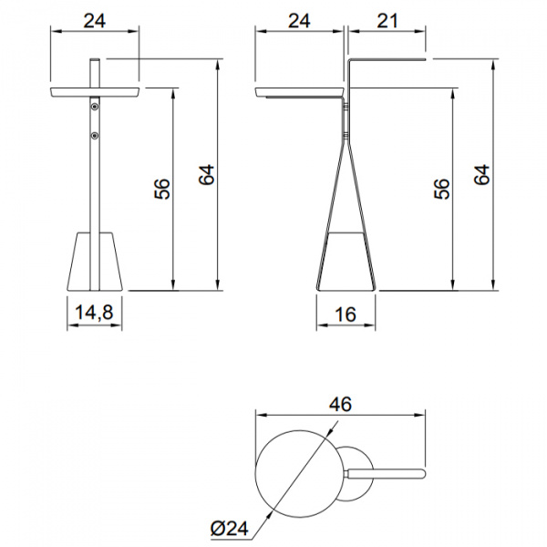 Antonio Lupi Halo Полотенцедержатель напольный 46х24х64см., база из мрамора Carrara satinato, столешн белая из Flumood, структ Veneziano goffrato