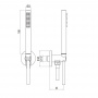 Gattoni PD Набор для душа: душевая лейка c 1-м режимом, выпуск из стены- держатель душа, шланг 150см,  цвет: хром