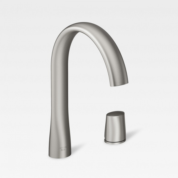 Armani Roca Island Смеситель для раковины на 2 отв, с донным клапаном, излив 190мм, цвет: brushed steel