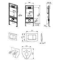 TECEbase Модуль (4в1) в комплекте: панель смыва TECEambia хром глянец, крепления, звукоизолирующая прокладка 9400005