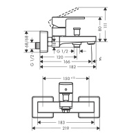Hansgrohe Vernis Shap Смеситель для ванны, однорычажный, цвет: матовый черный