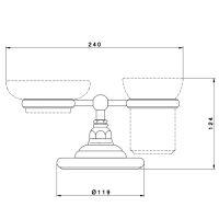 Nicolazzi Accessori Держатель мыльницы и стакана настольный (без керамики), цвет: тосканская бронза