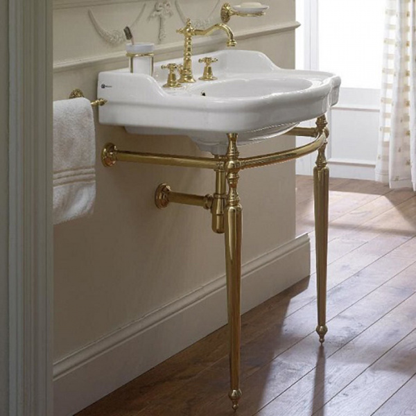 Sbordoni Palladio Раковина на металлической структуре 71,5х54,5хh76см, на 1 отв, цвет: белый/глянцевая латунь