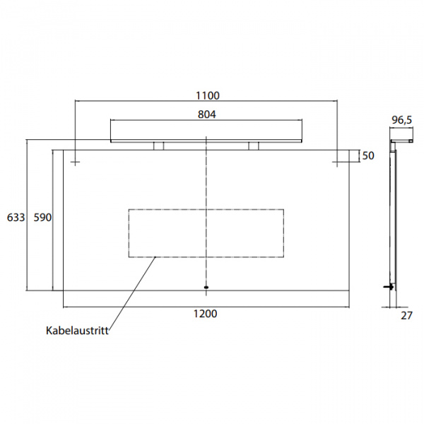 EMCO Зеркало со LED подсветкой, B120xH59см