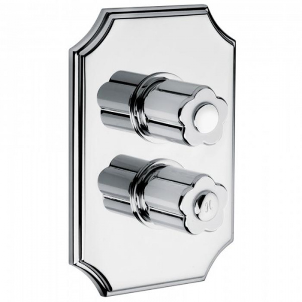 Смеситель  термостатический   для душа Bongio Fleur Blanc, цвет: хром/белый фарфор