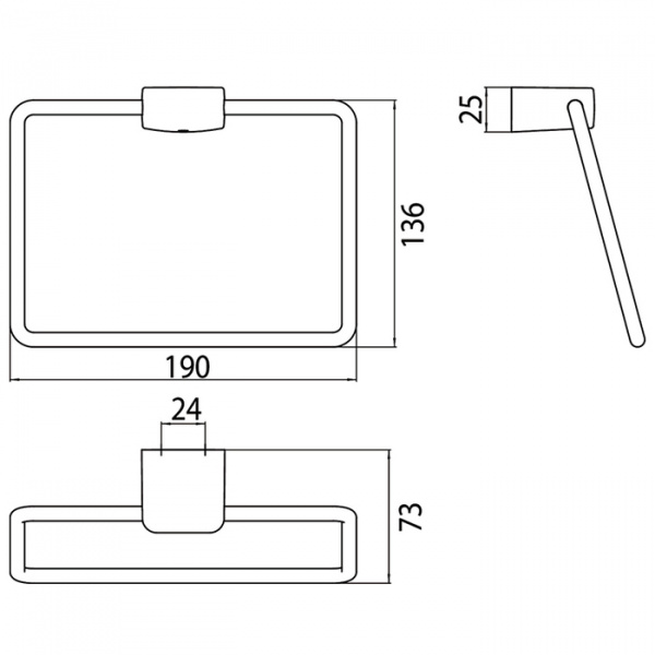 Emco Trend Полотенцедержатель-кольцо 19см., фиксированное, 190mm, подвесной, цвет: хром