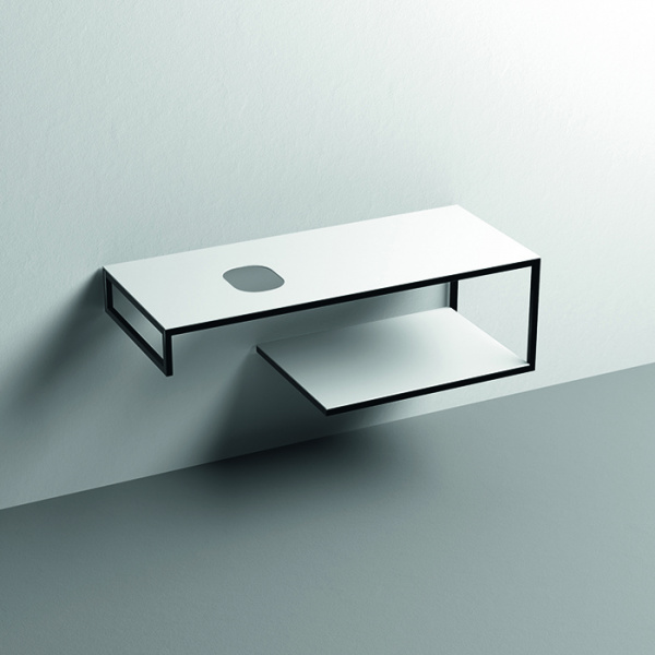 Kerasan Louise Металлическая структура для раковины 120см, подвесная, с полкой, с 1 отв., с полотенцедержателем, цвет: белый матовый