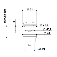 Bongio Complements Донный клапан clic-clac 1.1/4, цвет: золото