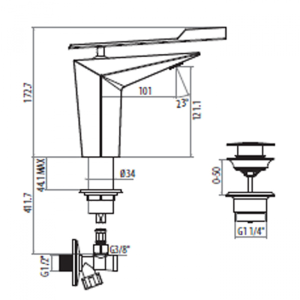 Gattoni Fly Смеситель для раковины однорычажный, цвет: хром